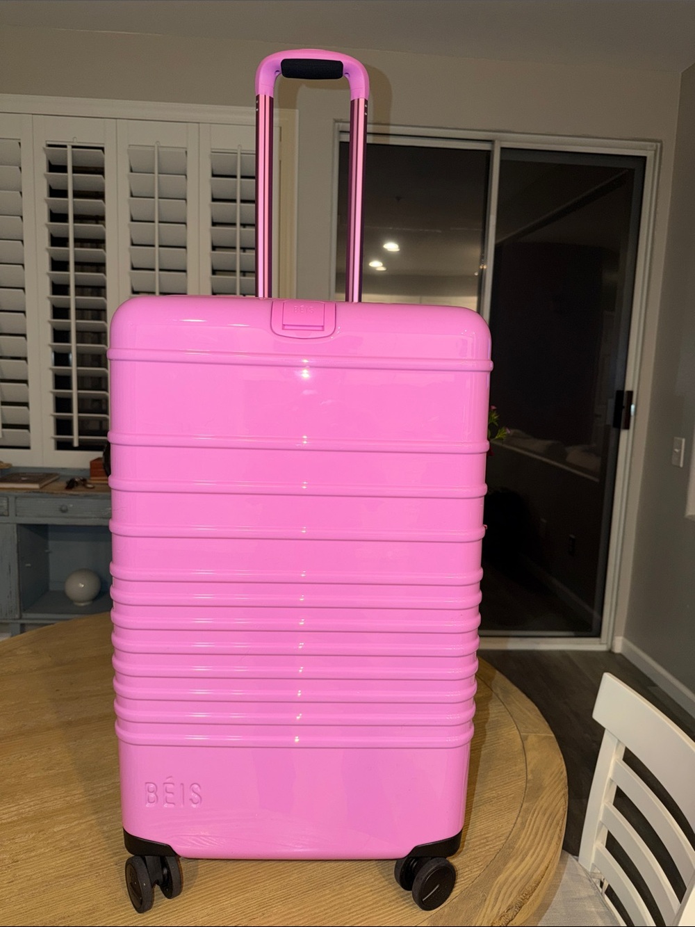 BEIS Glossy MEDIUM Berry Pink Carry-On Spinner 🩷 🍓NWT